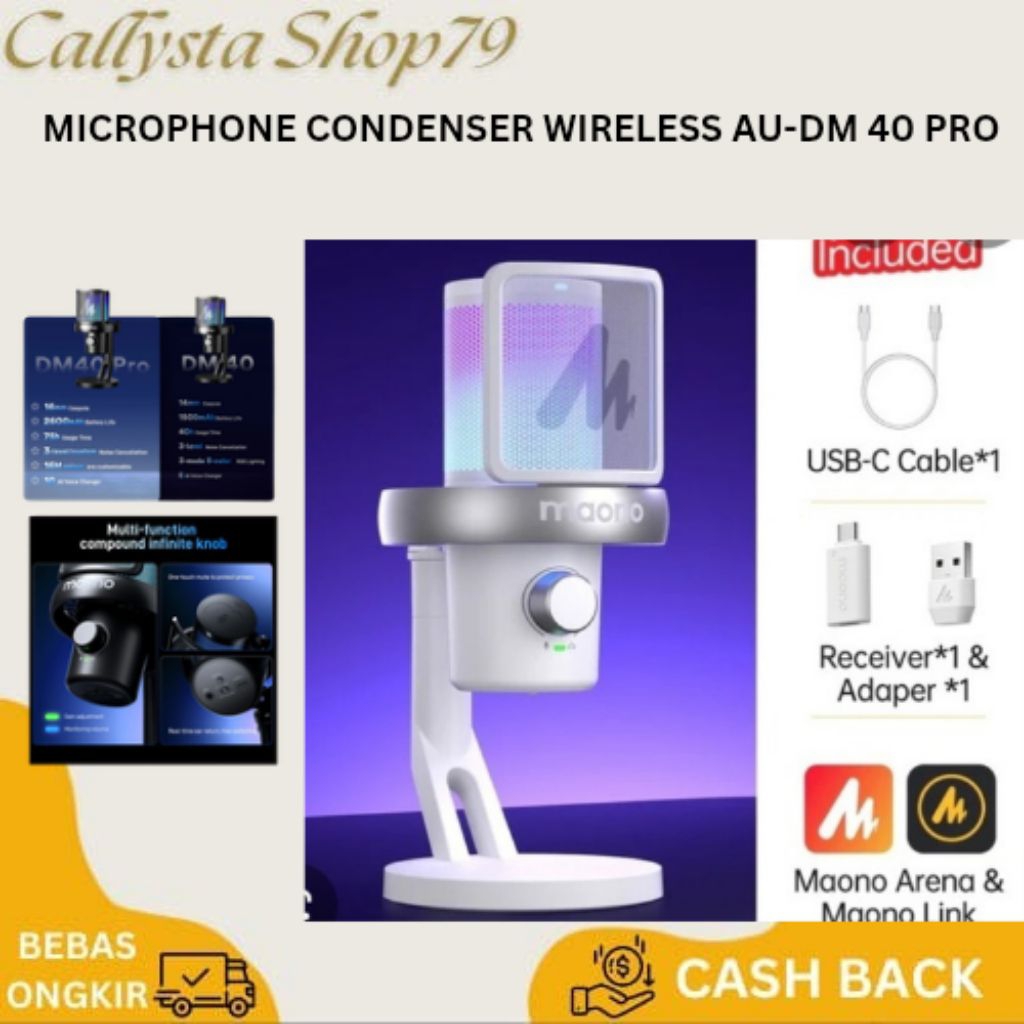 MICROPHONE CONDENSER WIRELESS AU-DM  40 PRO