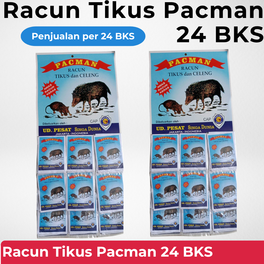 Racun Tikus Dan Celeng Pacman Rentengan (24 Bungkus) / Racun Keras
