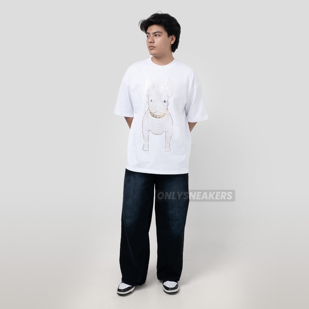 LIFEWORK KOREA PATENT GOLD BIG RADOG WHITE TEE
