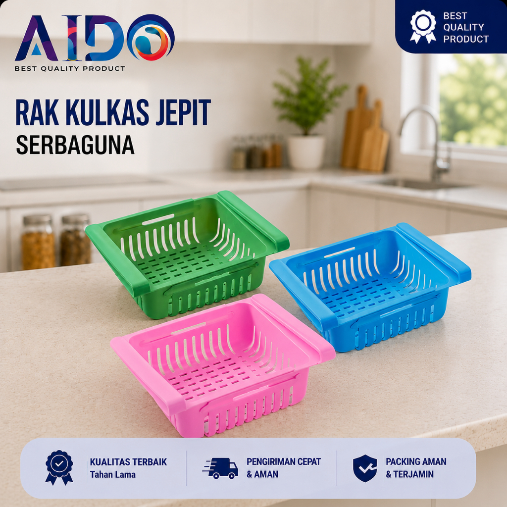 Rak Kulkas Multifungsi Storage Box Organizer Rak Serbaguna tempat buah Rak wadah cuci buah sayur
