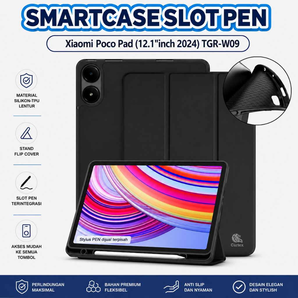 Smartcase Slot pen Poco Pad 12.1"inch 2024 / case poco pad  casing poco pad  softcase poco pad  case