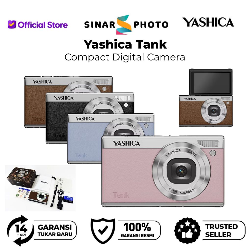 YASHICA Tank Compact Digital Camera - Kamera Pocket Digital Yashica Tank Original Garansi resmi