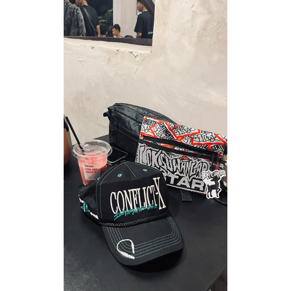topi cx ijo conflict x mati gaya azer tutup kuping limited