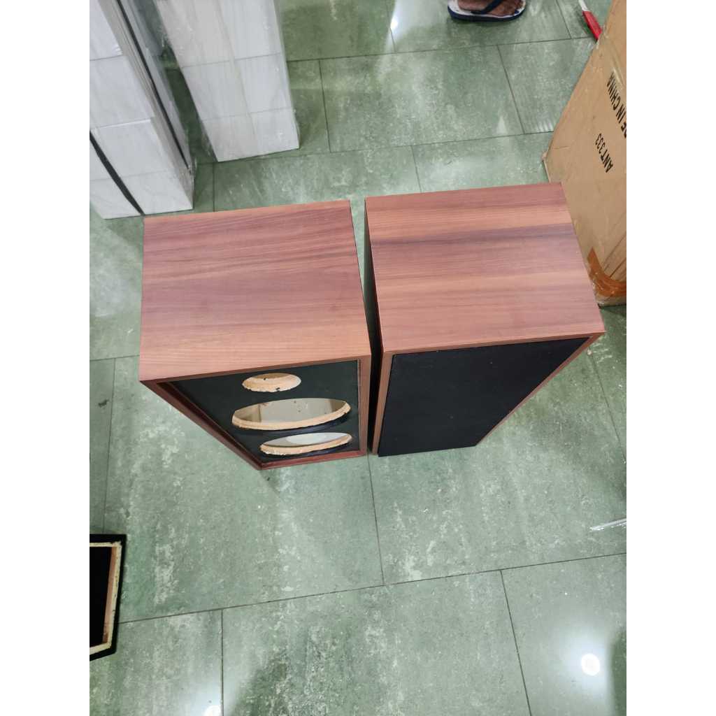 (JUAL 2 BUAH) box speaker 8 inch – DOBEL – untuk dalam Ruangan 2 way finishing hard pvc coklat – 25*21*64