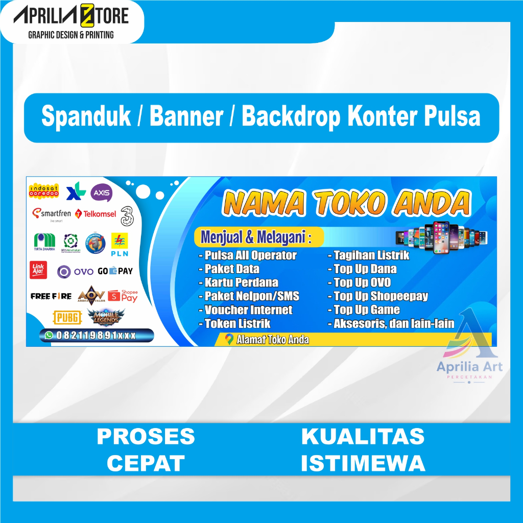 Banner Konter Jual Pulsa Spanduk Toko Konter
