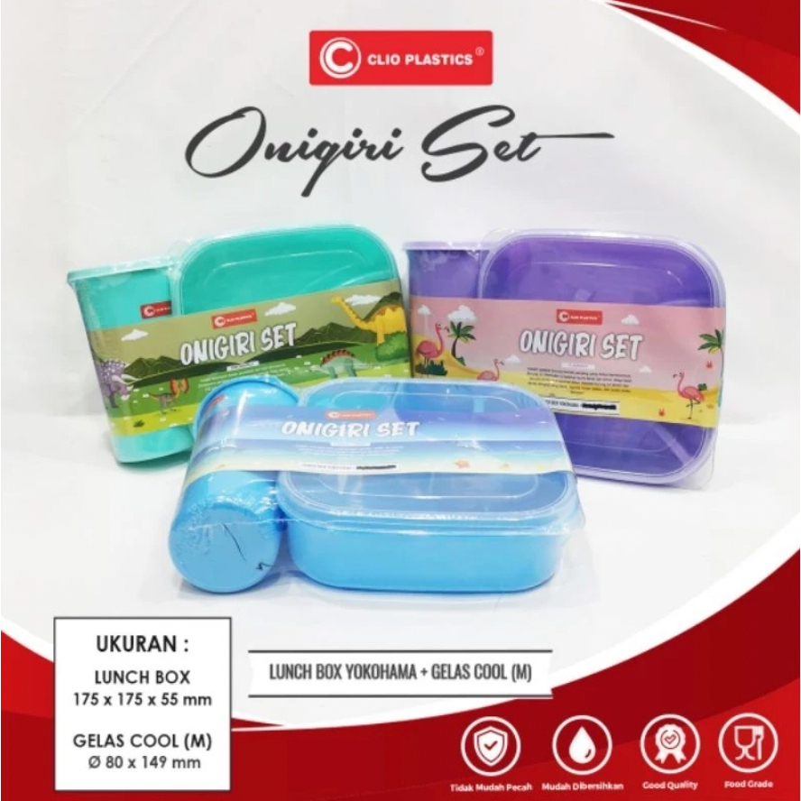 6 pack LUNCH BOX ONIGIRI SET+GELAS
