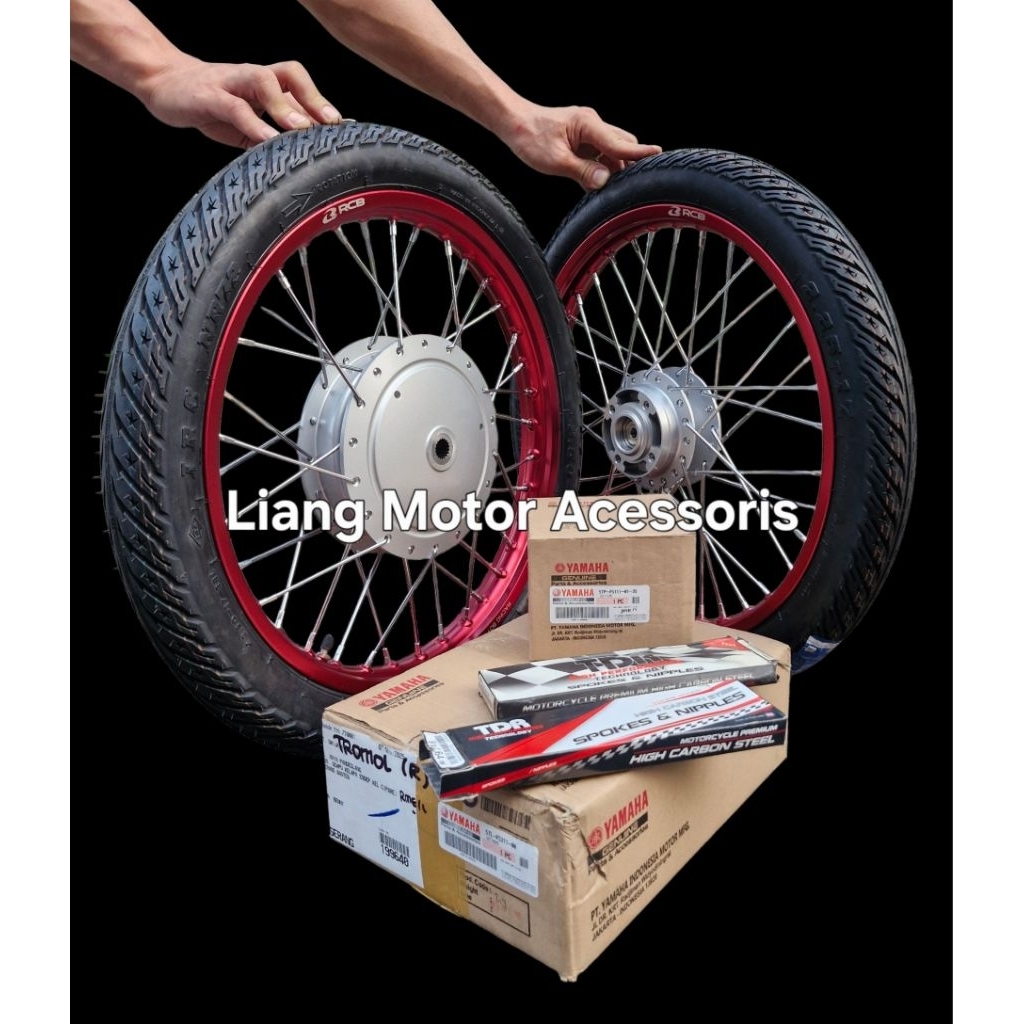 Sepaket Velg RCB Racing Boy Ring 17 Lebar 140 140 Tromol Original Yamaha Mio Soul / Smile / Sporty /