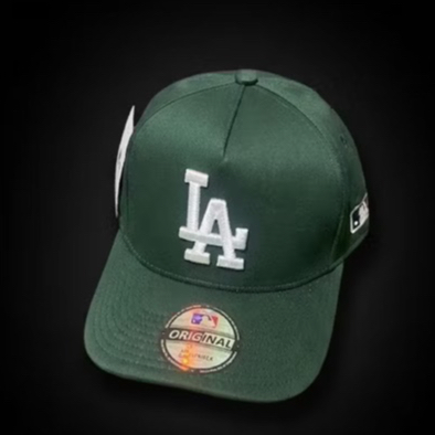 TOPI PRIA WANITA WITH BOX / TOPI BASEBALL MLB LA WHITE LOGO ORIGINAL GREEN CAPS / TOPI LA