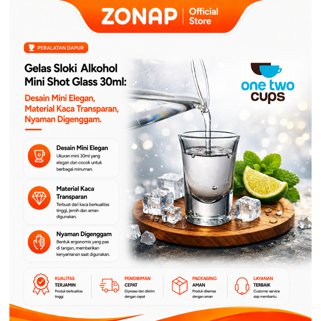 ZONAP Gelas Sloki Alkohol Mini Shot Glass 30ml