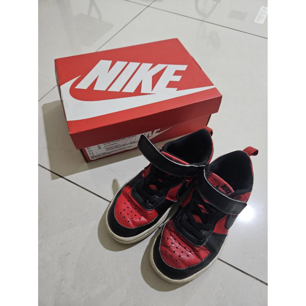 PRELOVED SECOND PRIBADI ORI NIKE COURT BOROUGH LOW RECRAFT UNIVERSITY RED/BLACK - WHITE UK 10.5 / 17