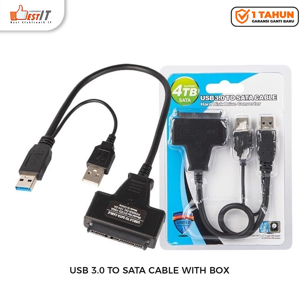 Kabel USB 3.0 Sata 4TB HDD DVD SDD Versi 3 With Box