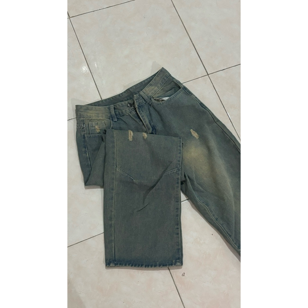 preloved jeans and leather pants