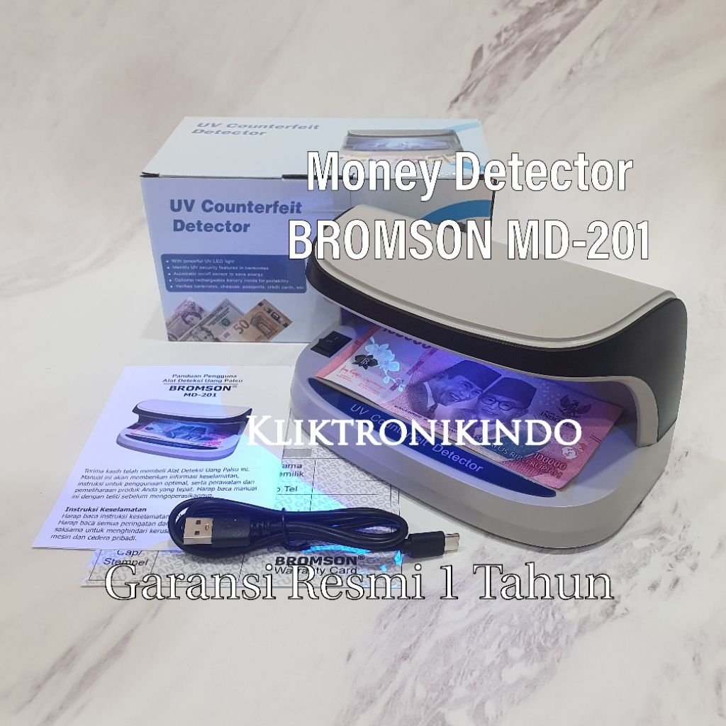 Money Detector Bromson MD-201 Deteksi Uang palsu Bromson MD201 Mesin cek upal Bromson MD201