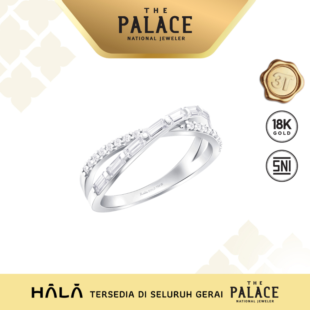 HALA Pesona Cross White Gold Cincin / Ring