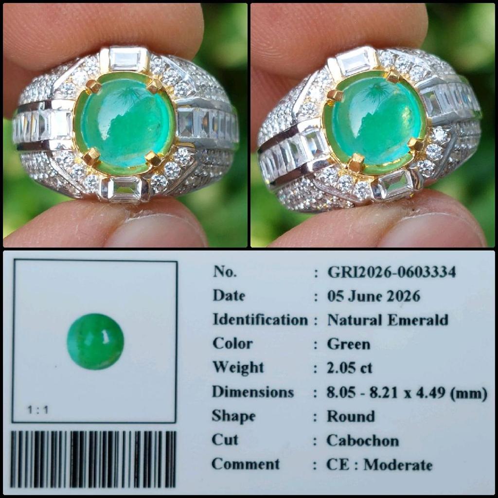 Natural Green Emerald Beryl Colombia Crystal Gems Batu Permata Zamrud Hijau Asli Garansi