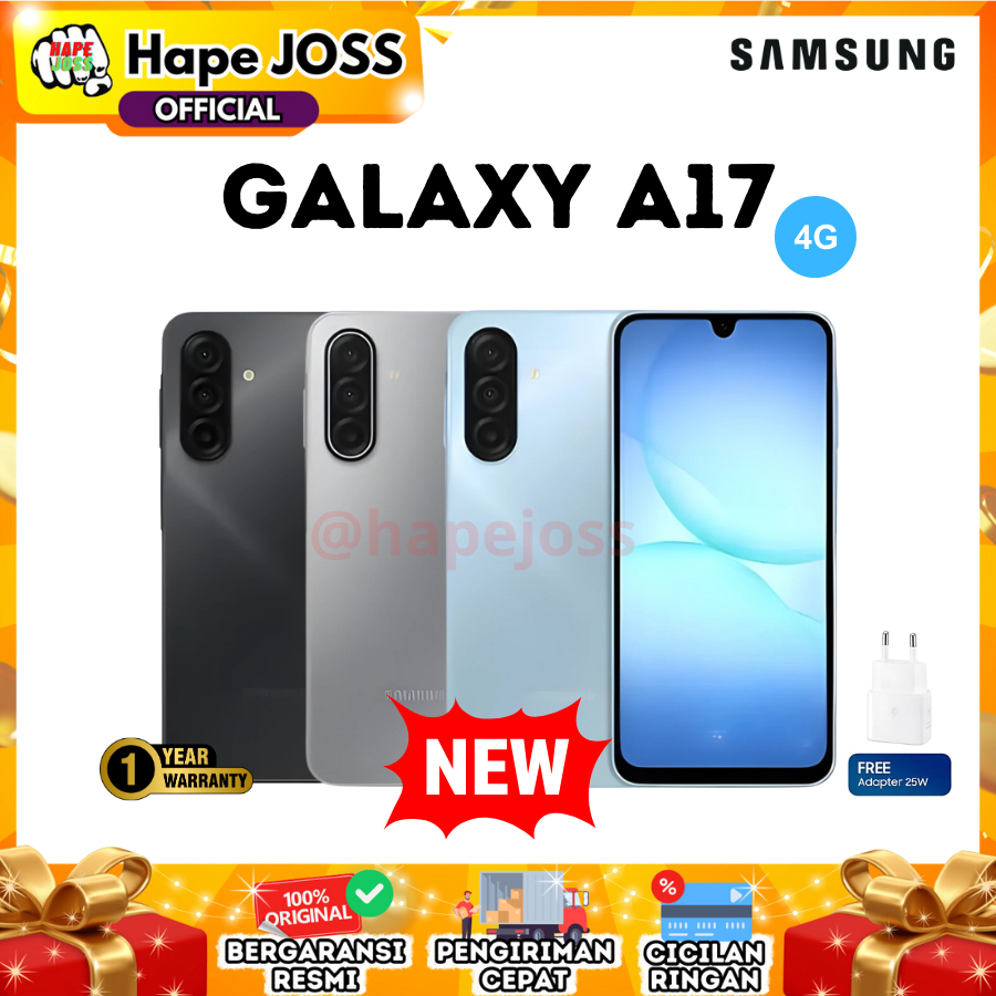 Samsung Galaxy A17 4G 4/128GB NFC Garansi Resmi ( FREE ADAPTER )