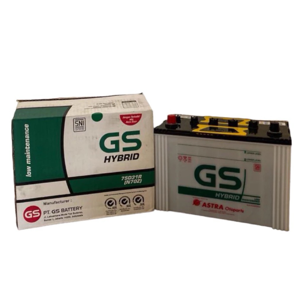 AKI GS HYBRID N70Z / N70 75AH ORIGINAL GS ASTRA MINIM PERAWATAN