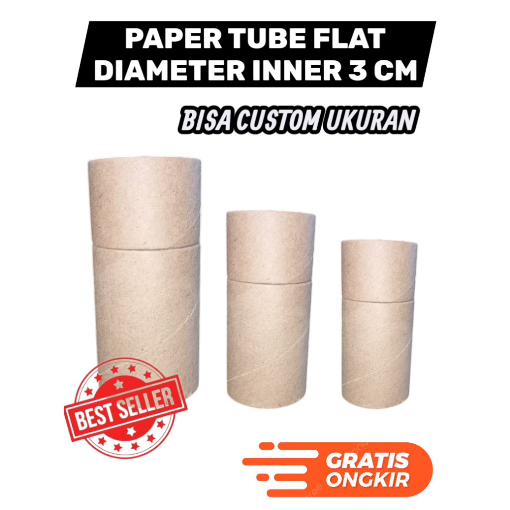 3.0 cm / paper tube /paper tube flat / paper core / 1 set / tutup buka