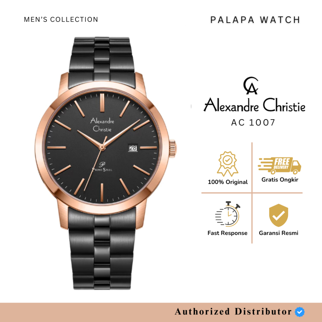 Jam Tangan Pria Alexandre Christie AC 1007 / ac1007 / 1007 Primo Rantai Original Garansi 1 Tahun
