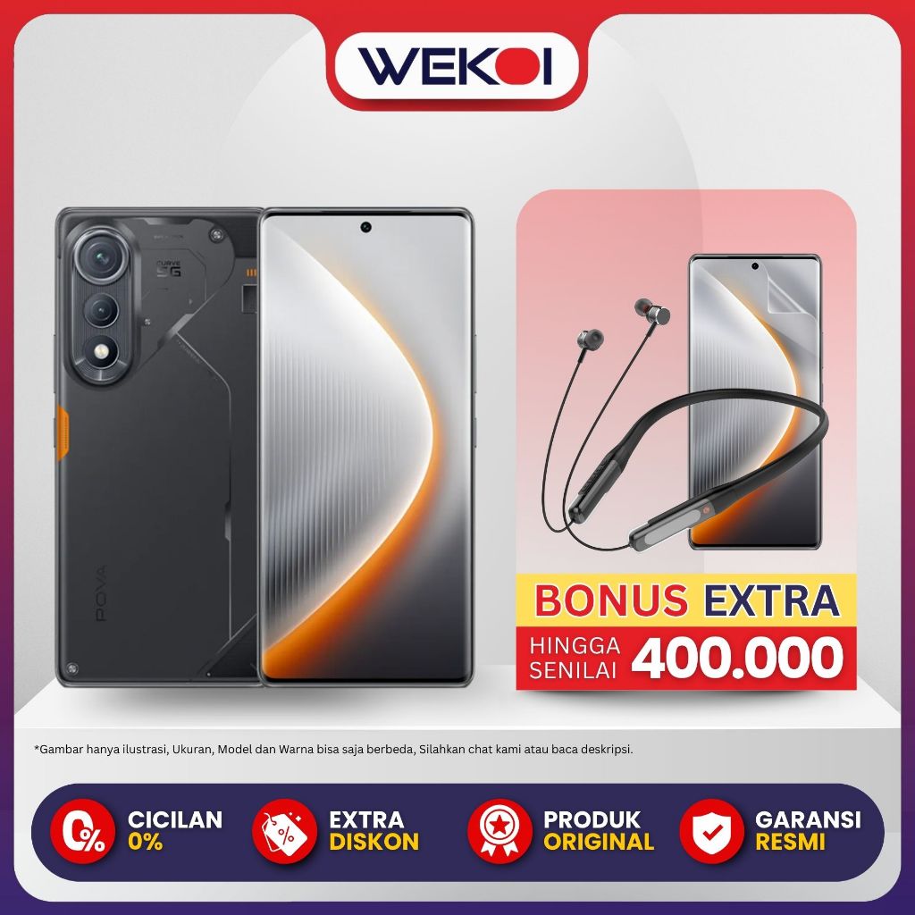 TECNO POVA CURVE 5G RAM 16GB (8+8) ROM 256GB Smartphone Kamera 64MP Batrai 5500mAh Garansi Resmi