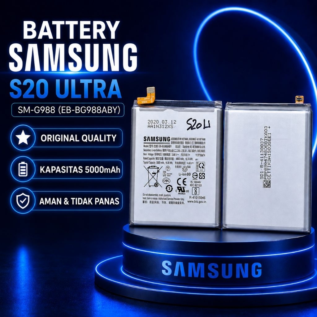 Baterai>Battery>Batre Samsung S20 ULTRA 5G EB-BG988ABY Original Bekas Copotan