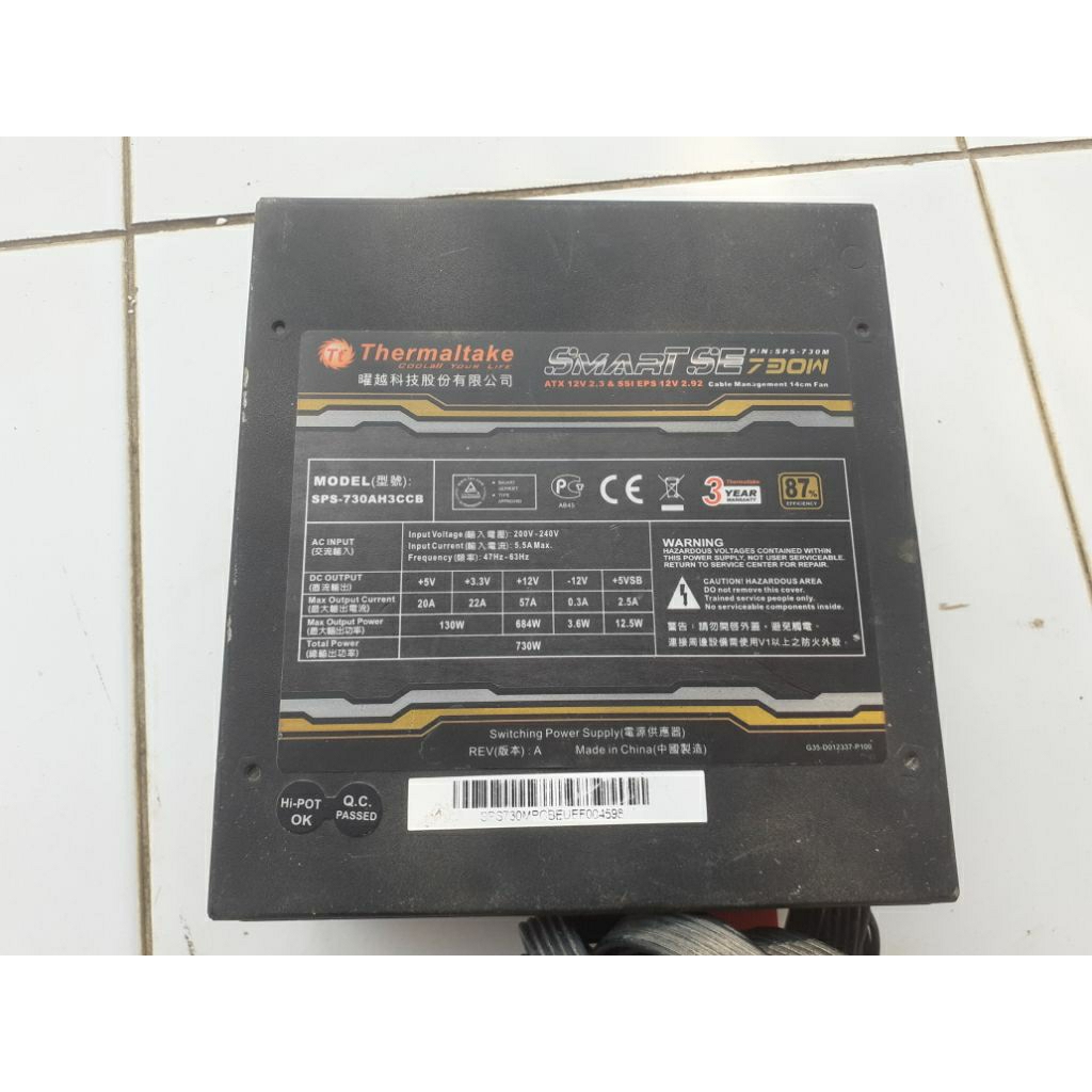 Power Supply Thermaltake 730W 80+