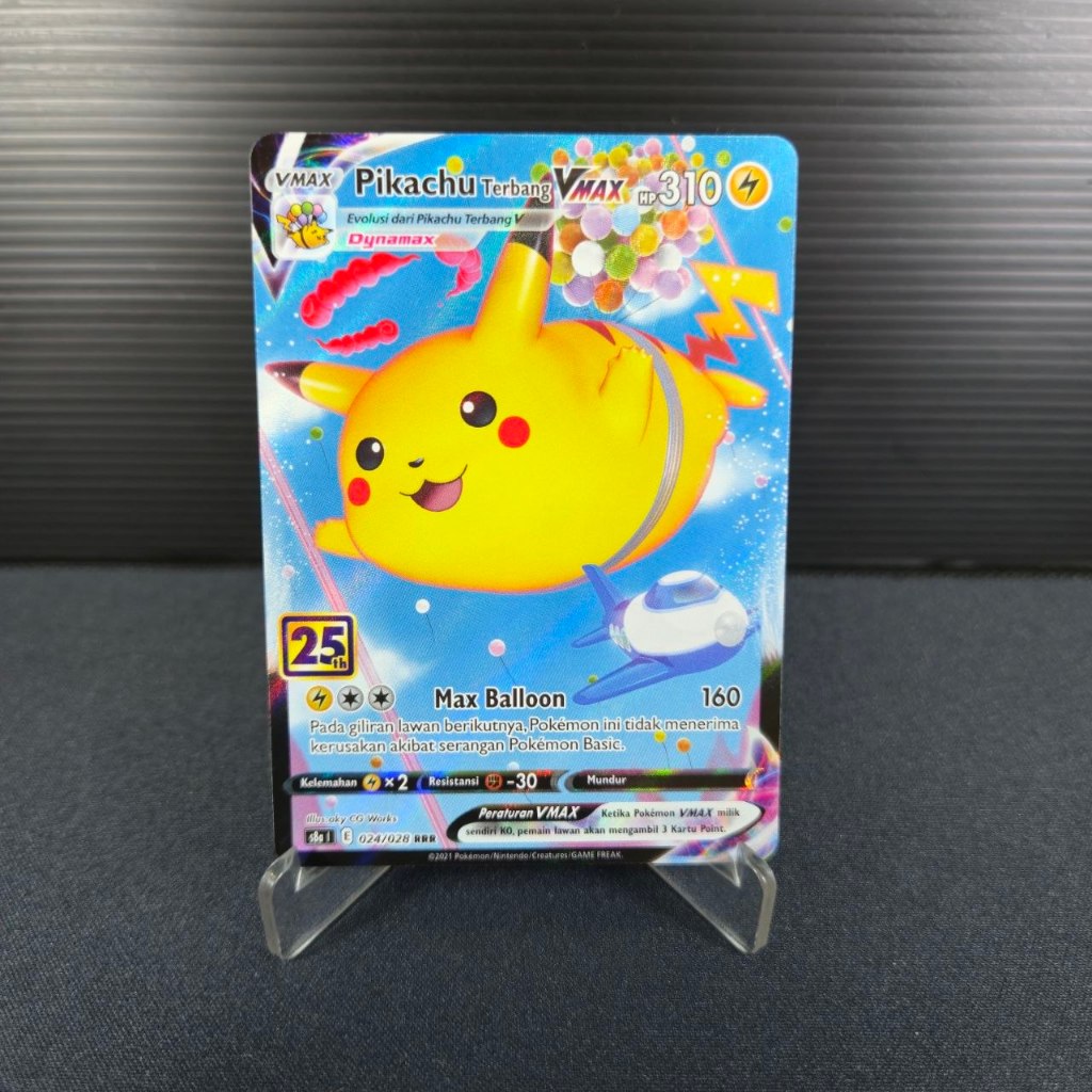 Pikachu Terbang VMAX 024/028 25th Anniversary IDN