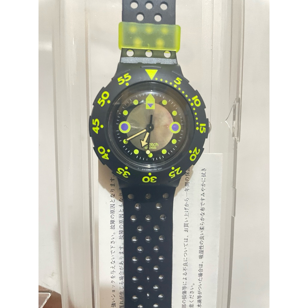 jam tangan pria Swatch scuba black wave original