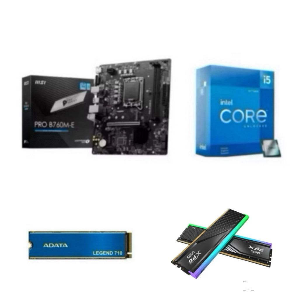 Paket Processor Intel Core i5 12400 / i5 12400F Gen 12 LGA 1700 RAM DDR5 16GB B760