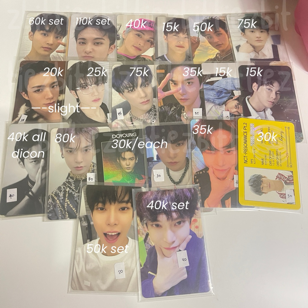 (OFFICIAL)wts jual photocard pc mark lucky card golden age smini ayyo cafe nose scrunch doyoung jeno