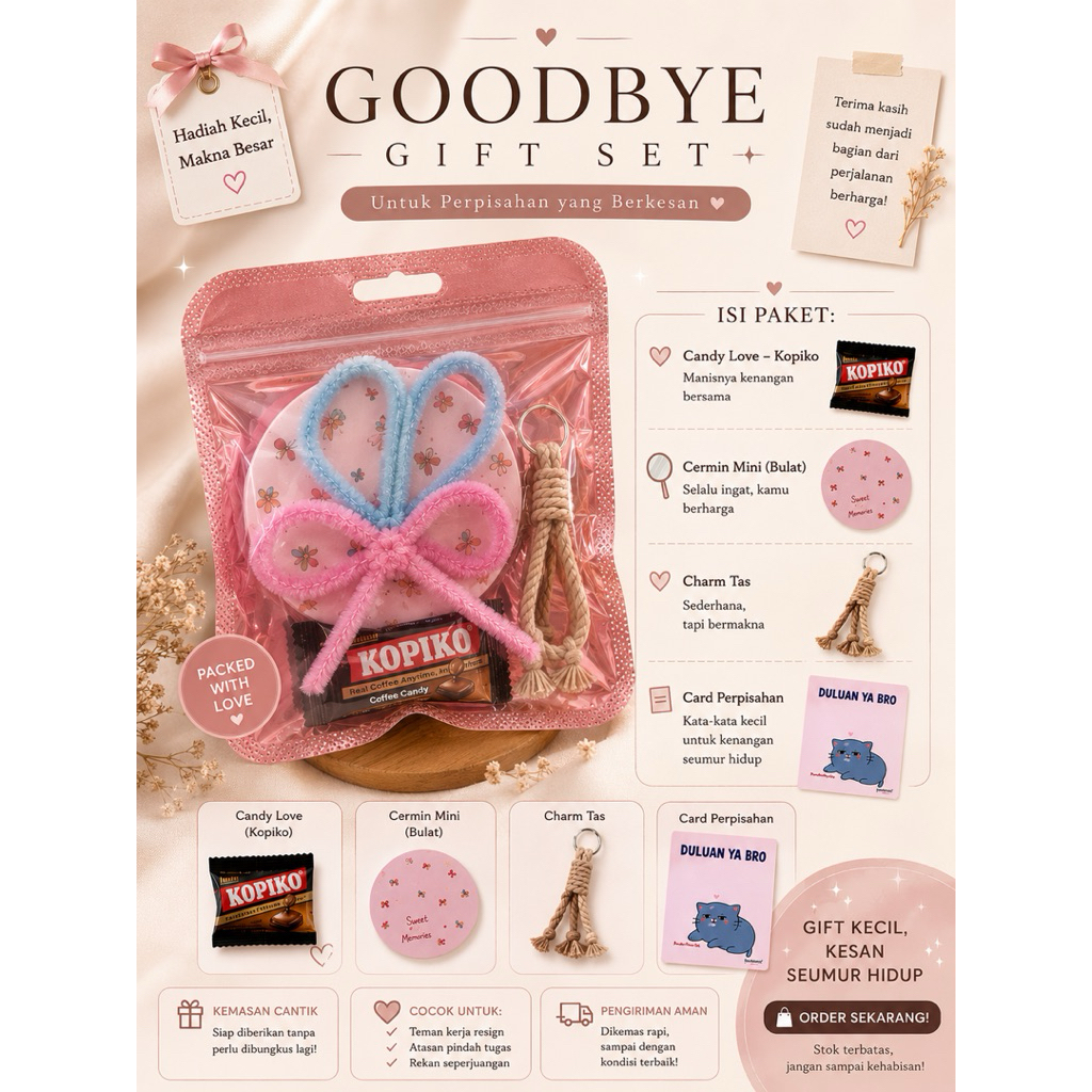 Goodbye Gift Set Resign | Kado Perpisahan Rekan Kerja | Gift Set Lucu & Estetik