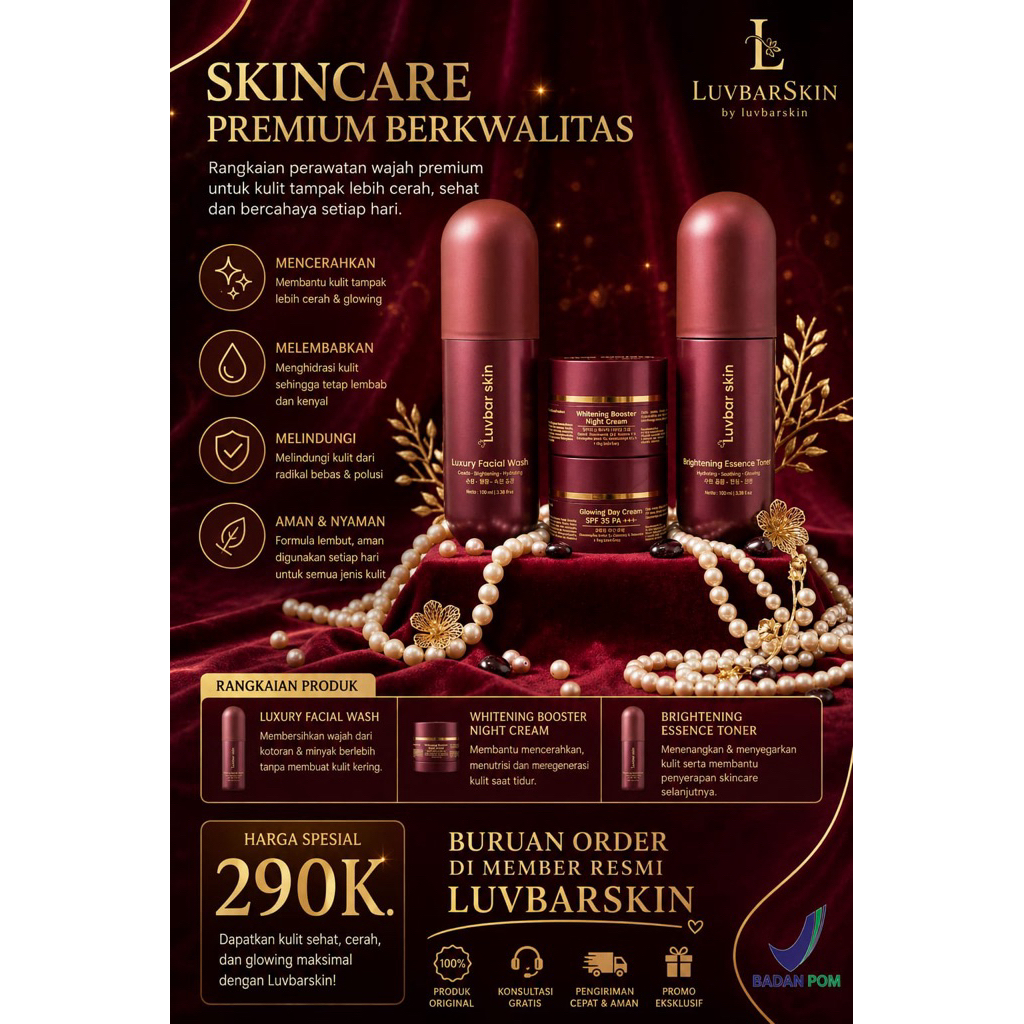 LUVBAR SKIN BPOM by hj Tuty untuk wajah berflek dan berjerawat