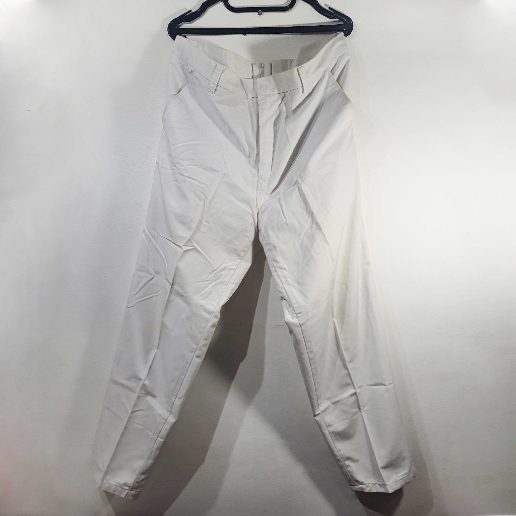 [PRELOVED] MAMPANK Celana Seragam Sekolah SMA Pensil | Warna Putih Ukuran 38 / XL