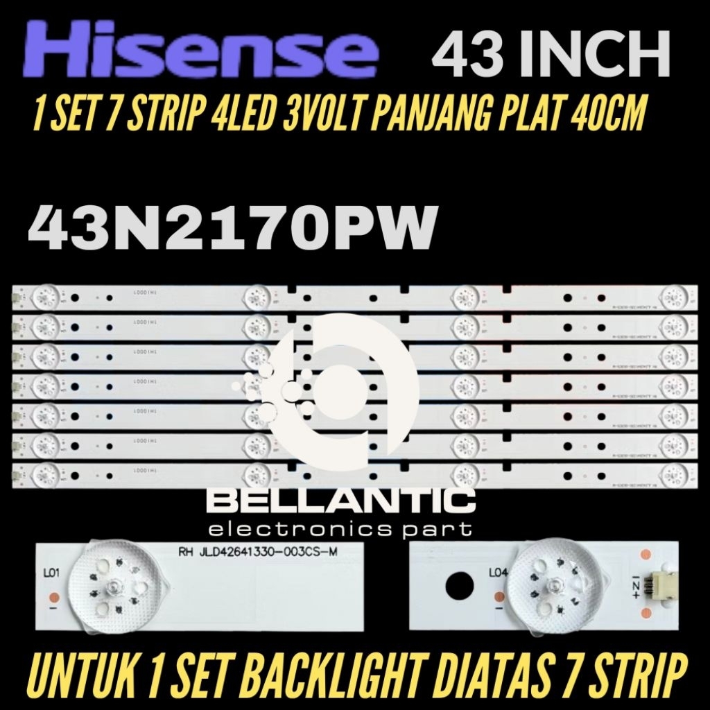 BACKLIGHT TV LED HISENSE 43 INCH 43N2170PW BACKLIGHT TV HISENSE 43 INCH
