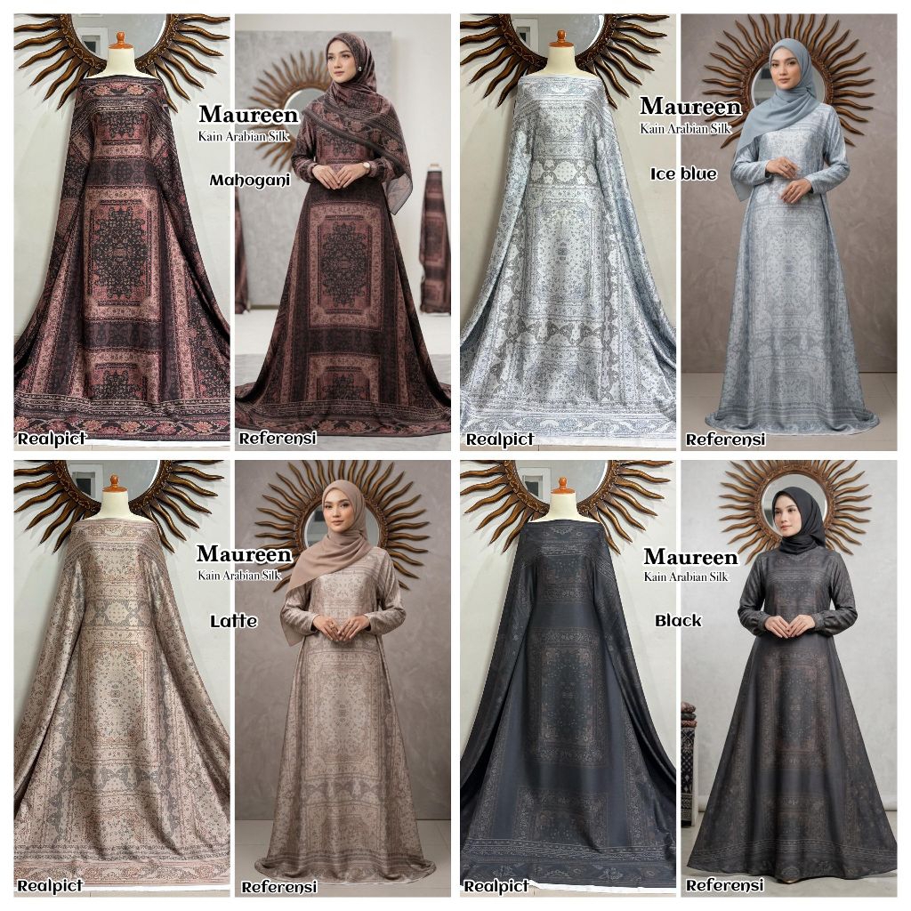 bahan kain Arabian silk motif Maureen/kain arabian sik premium