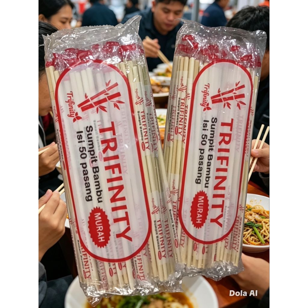 Sumpit Bambu Trifinity Isi 50 Pasang – Sumpit Sekali Pakai Berkualitas
