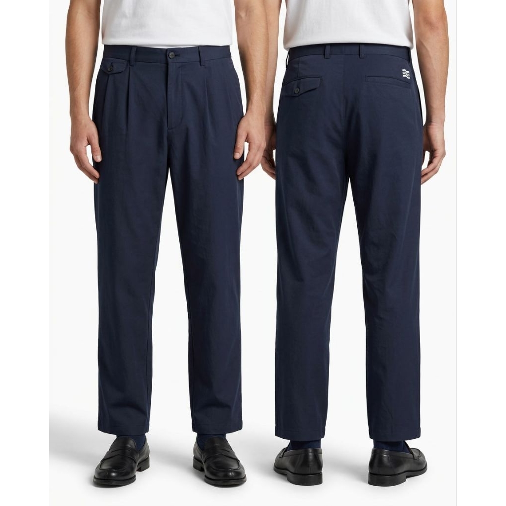 (Celana Branded) Vintage Adidas Wordmark Minimalistic Y2k Basic Blue Work Pants 39 40