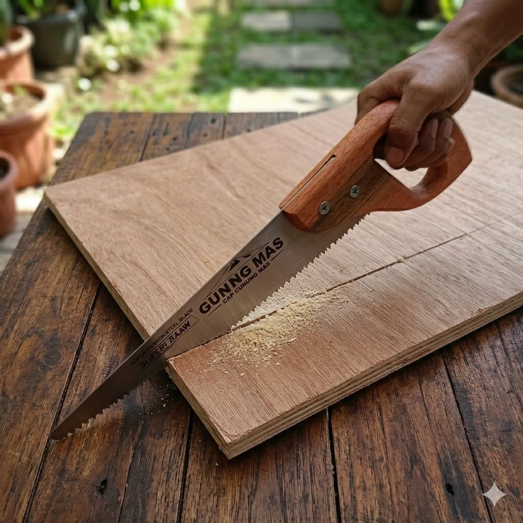 Gergaji Ikan Mata Halus Rapih Gergaji Kayu Manual 35 cm Lebar 5cm Tebal 1 mm Panjang Total 45cm Alat