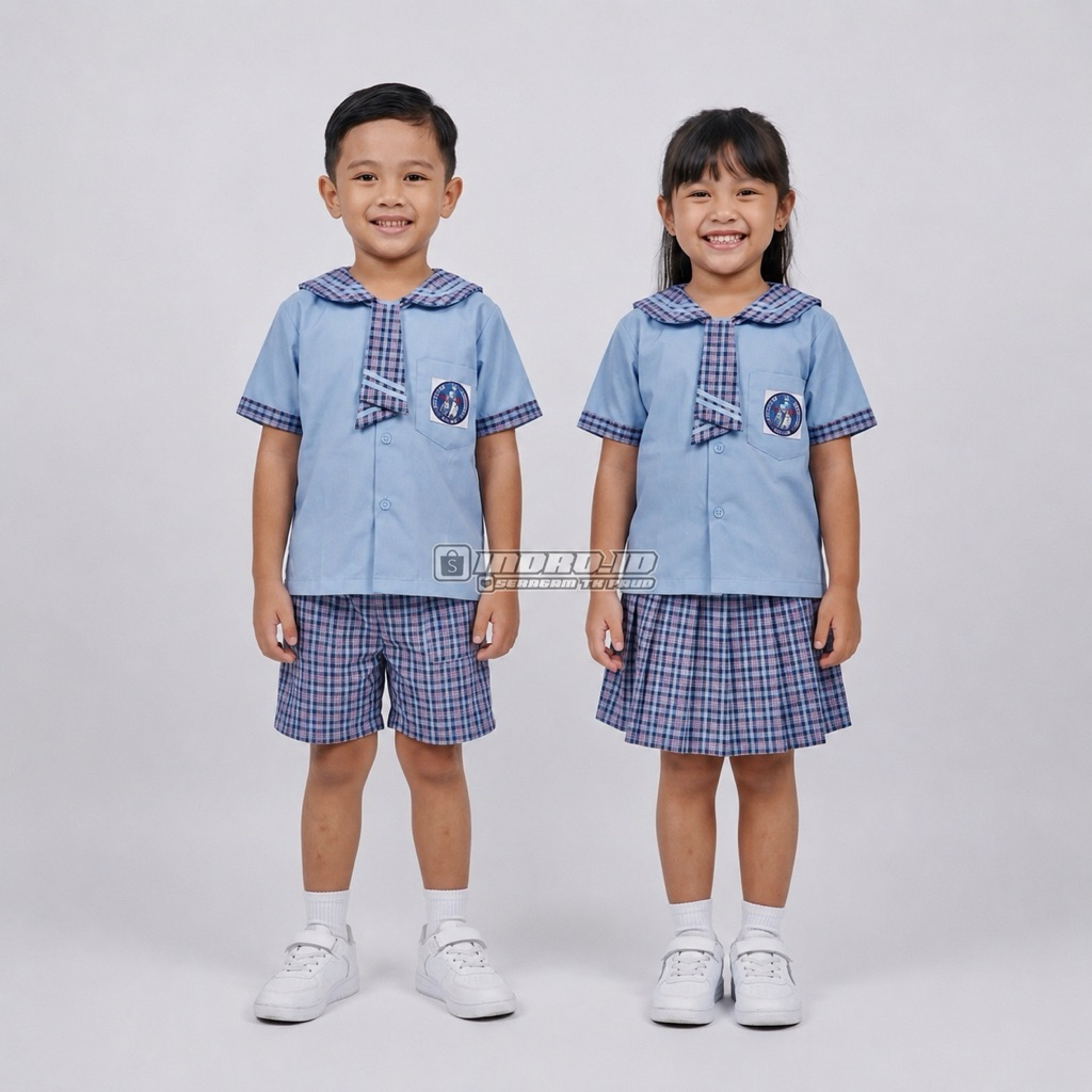 SERAGAM TK / PAUD KOTAK-KOTAK BIRU