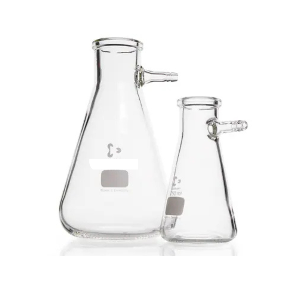 Filtering Flask Erlenmeyer Shape Kaca Laboratorium 1000 ml 1 L 1 Liter Duran