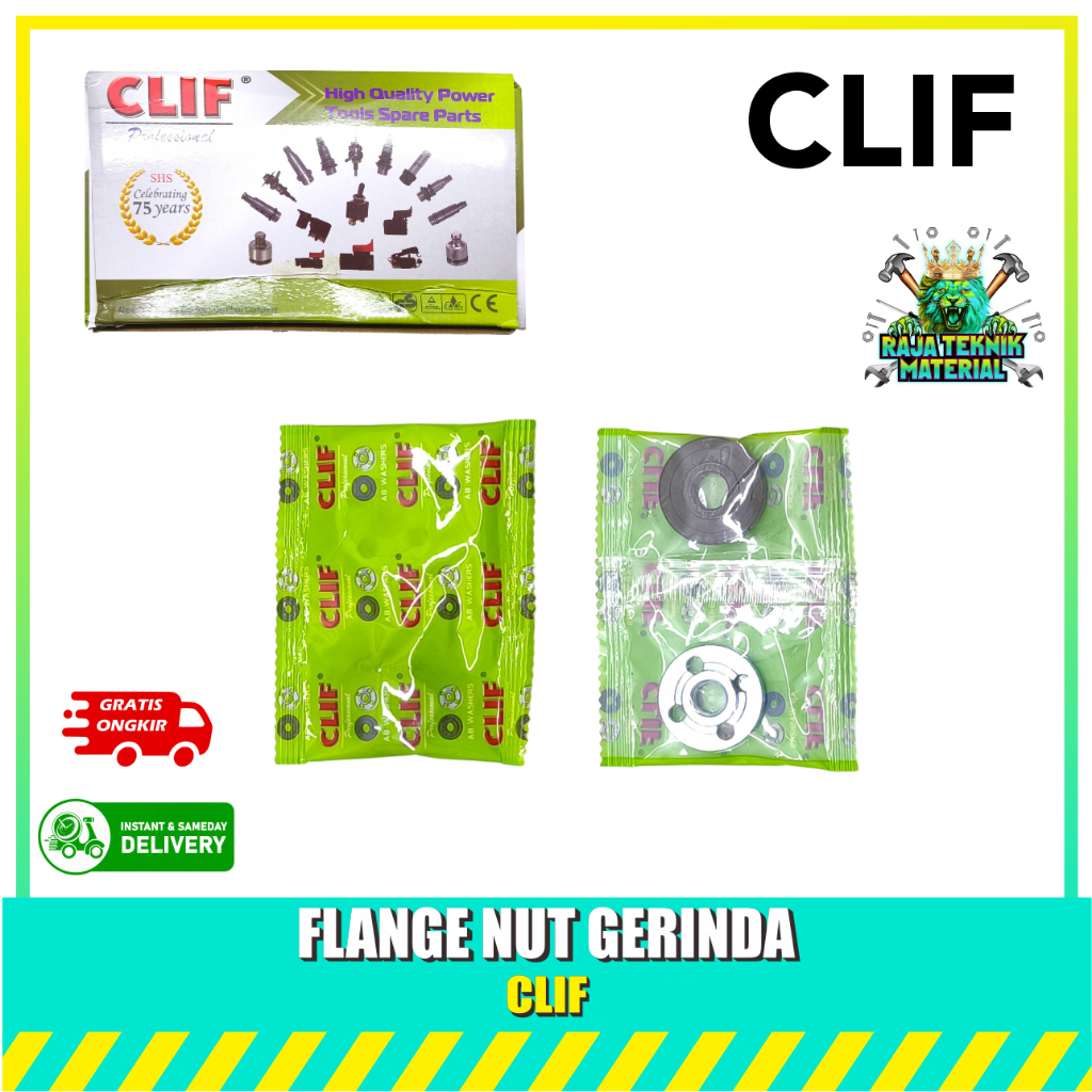 FLANGE NUT GERINDA INNER OUTER CLIF / Baut Mata Gerinda Tangan 4" Flange Set - Ring Grinda Pengunci 