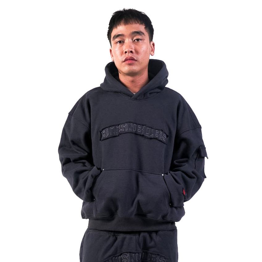 Bitsnbobs Oneset Hoodie Boxy Baggy Sweatpants Faint Dark Grey