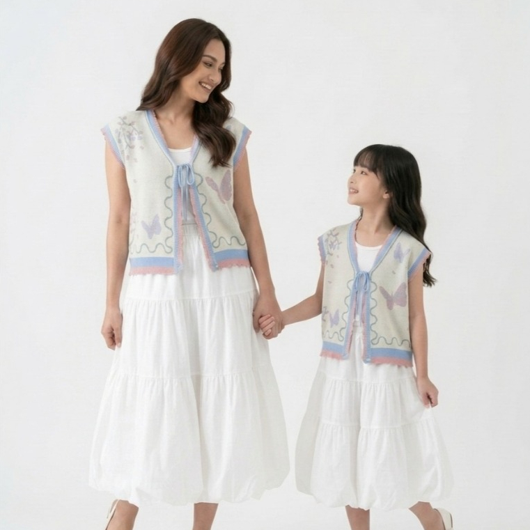 New Zahra - Mariposa Vest Cardy Moms & Kids | Cardigan Rajut Dewasa Premium Terbaru