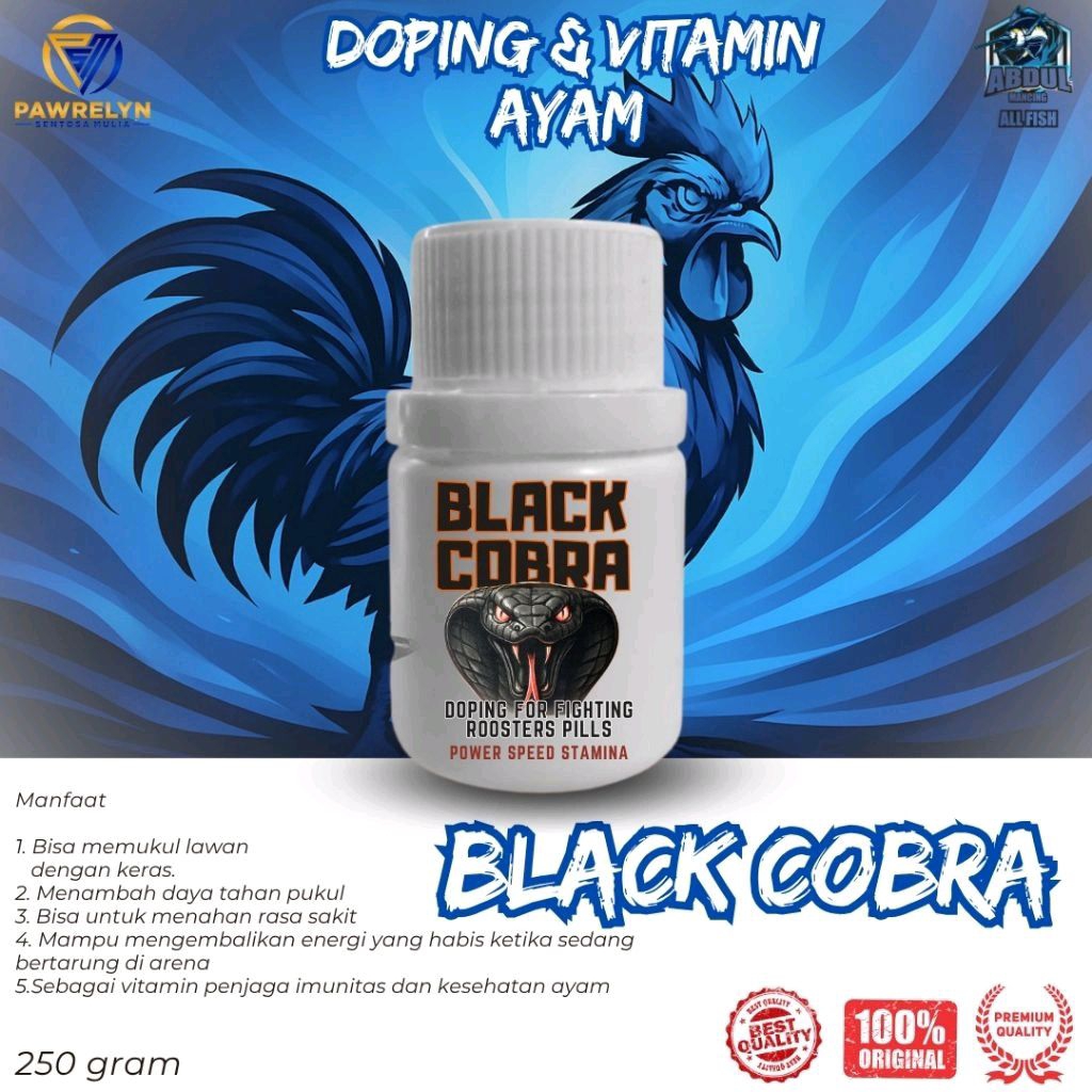 Black Cobra Doping Ayam Aduan Terbaik Asli Original Import isi 20 kapsul