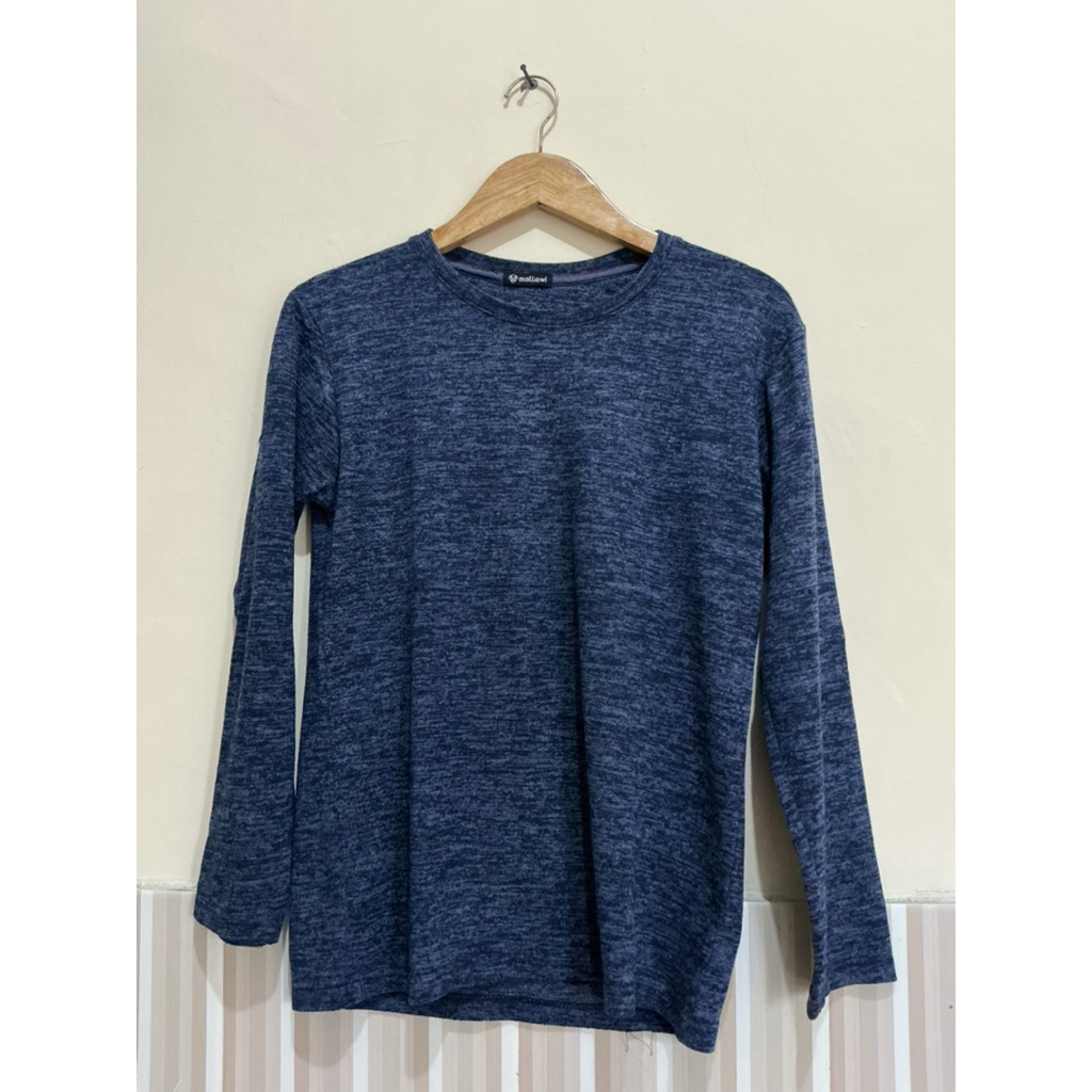 Preloved Kaos Lengan Panjang Knit Premium by Mallawi Atasan Wanita Kekinian