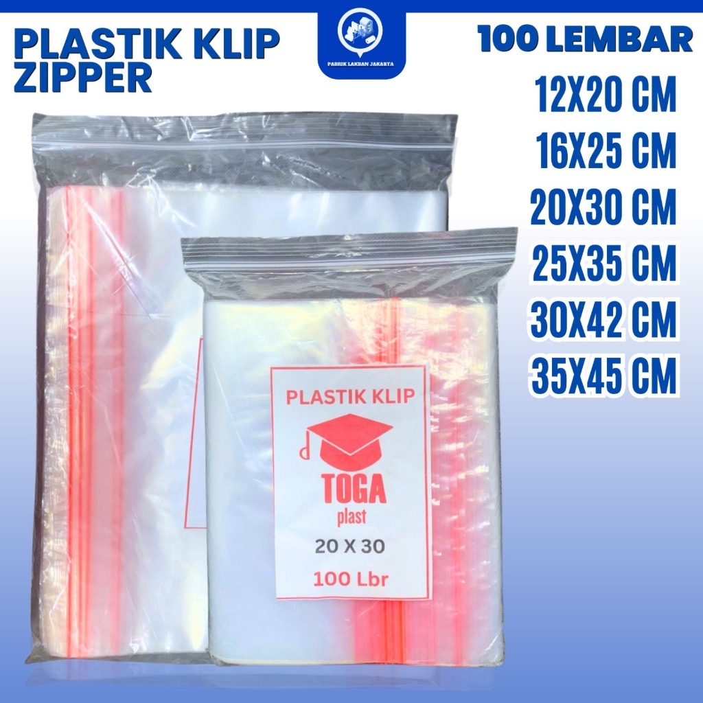 100 PCS - Plastik Klip Ziplock SUPER BESAR | Plastik Klip Ziplock Baju Hijab Bening Kedap Udara