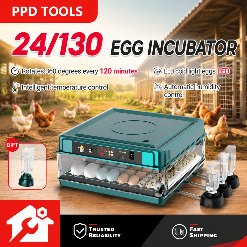 PPD 130 Buah, 64 Buah, 38 Buah, 24 Buah Inkubator Otomatis Penuh Inkubator Ayam Cerdas Tempat Tidur 