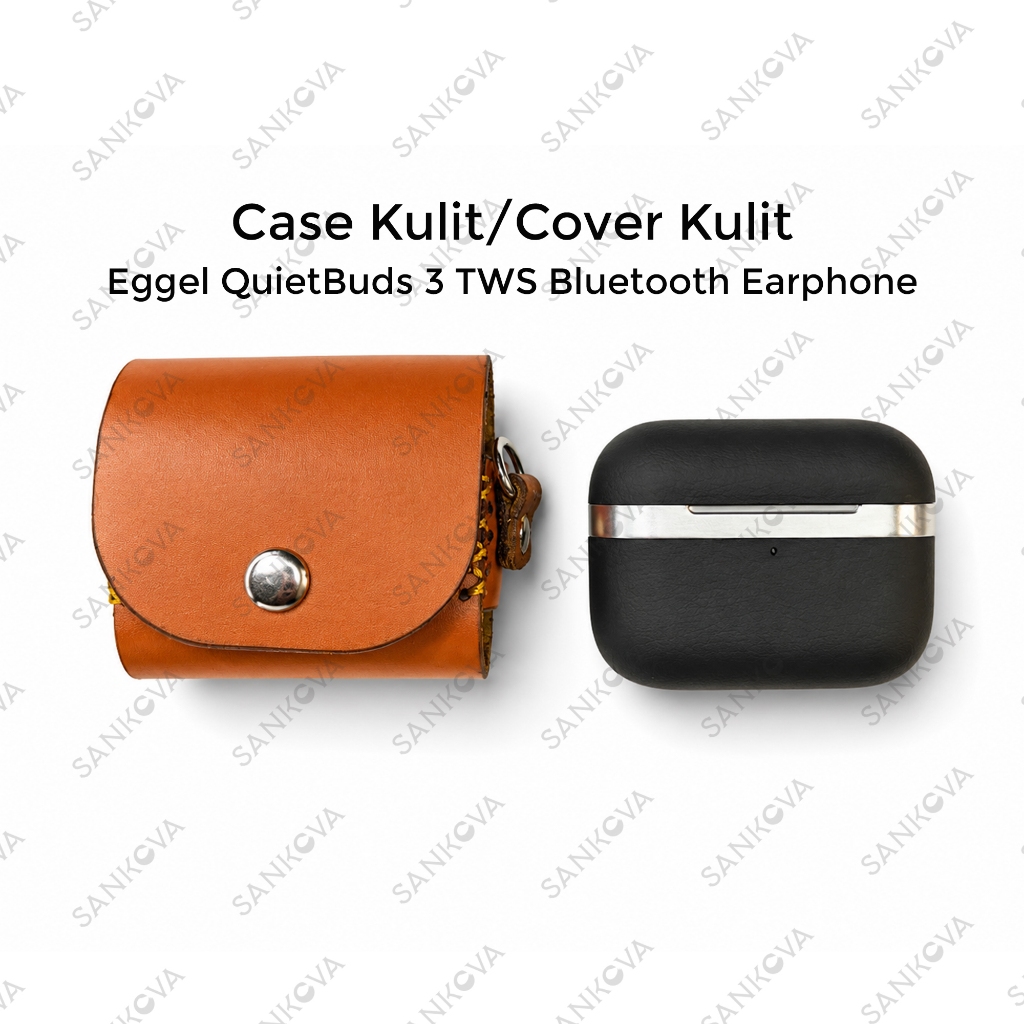 Case Cover Kulit casing kulit Eggel QuietBuds 3 Hybrid ANC + ENC TWS Bluetooth Earphone