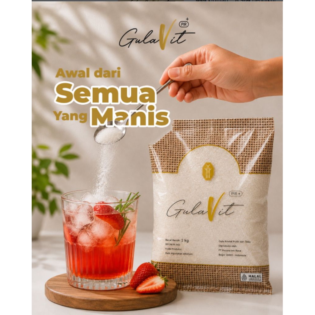 Gula Pasir 1 Kg GulaVit Gula Vit Kemasan Baru
