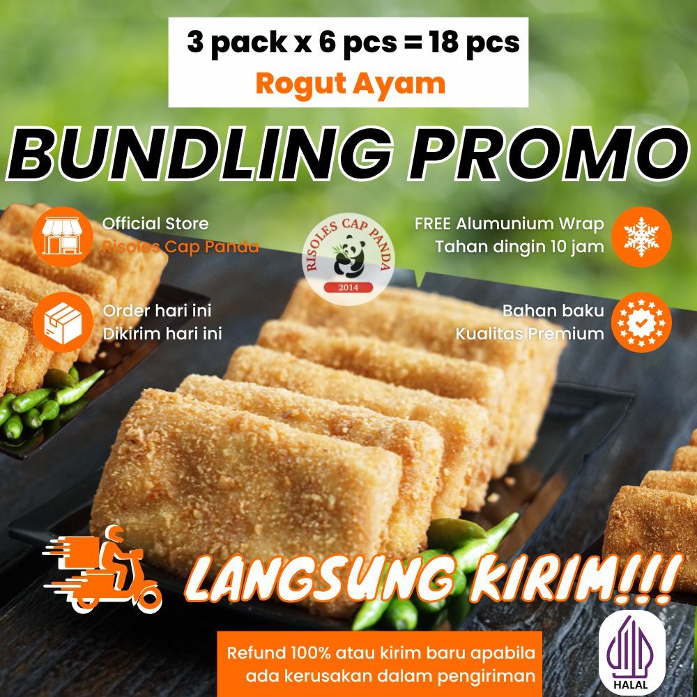 [ isi 3 pack ] PREMIUM RISOLES ROGUT AYAM FROZEN by CAP PANDA